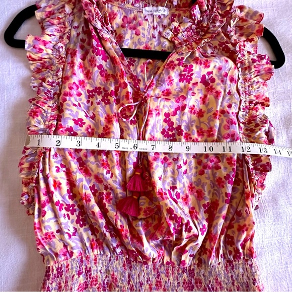 Poupette St. Barth Womens Triny Mini Dress Ruffles Floral Sz XS Bloomcore Girly - Picture 11 of 14